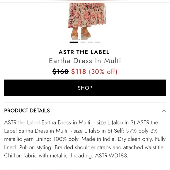 ASTR the Label Eartha Tiered Floral Open Back Long Maxi Dress XS - Picture 5 of 9